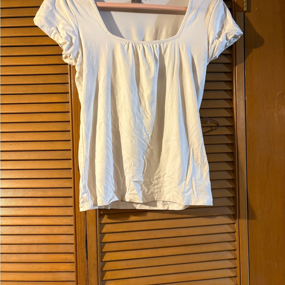 Kenar Cream Blouse with Short Sleeves